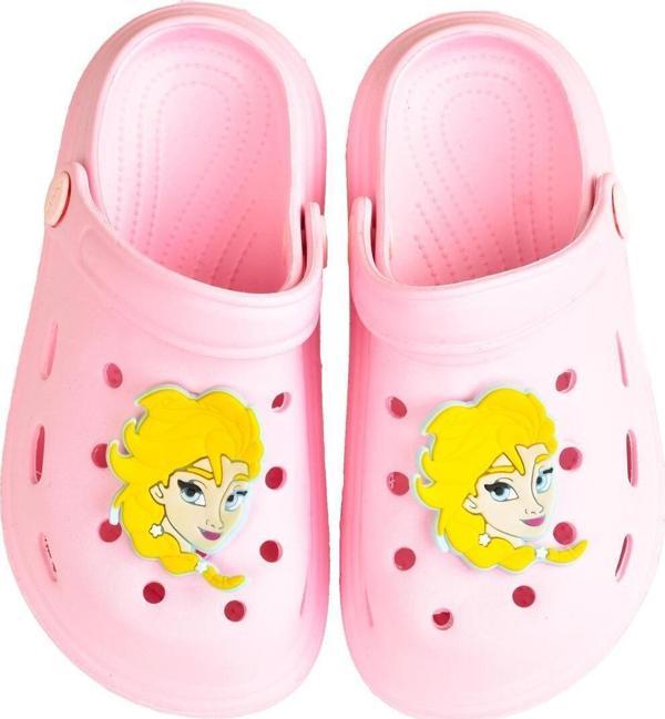 Modaonn Frozen Elsa Kız Çocuk Pembe Kaymaz Taban Terlik Sandalet - Image 1