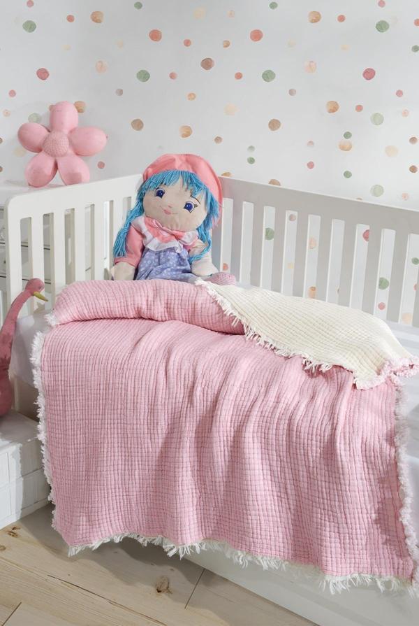  7 Kat Dolgulu Müslin Bebek Yorganı 120 X 120 - Image 1