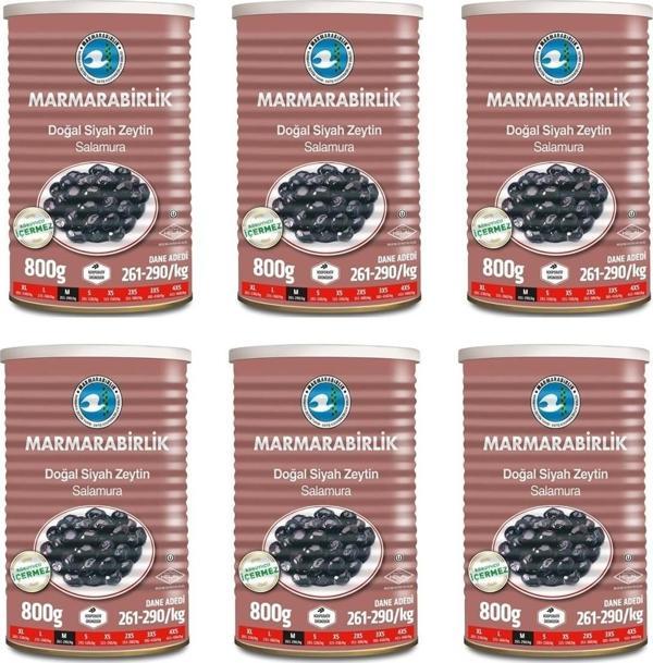 Salamura Siyah Zeytin Teneke (M) 800 gr - 6'lı - Image 1