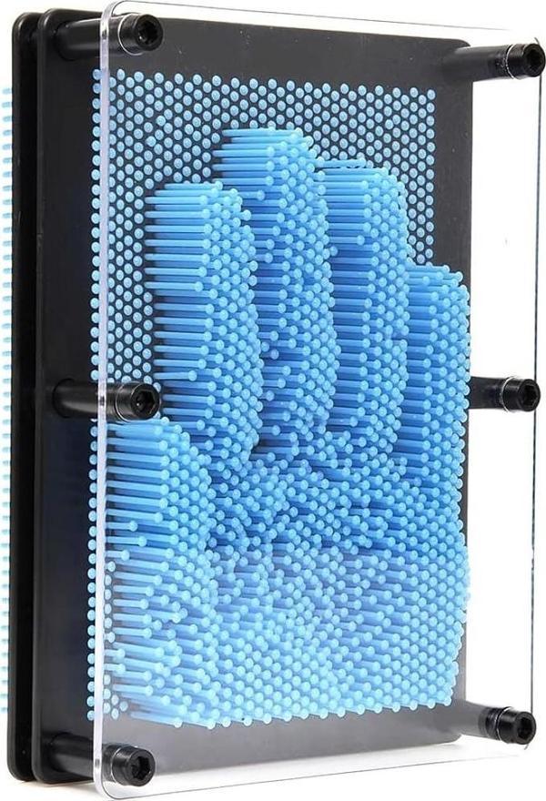 KÜÇÜK BOY 13X10 CM AÇIK MAVİ PİN ART BLUE 3D DİMENSİONAL SCULPTURE AÇIK MAVİ PİNART 3D ÇİVİ SANATI - Image 1