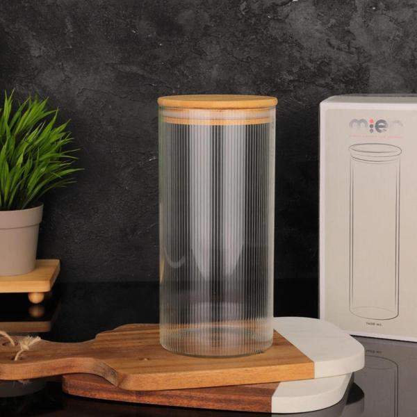 Mien Bambu Kapaklı Cam Kavanoz 1400 ml - Image 1