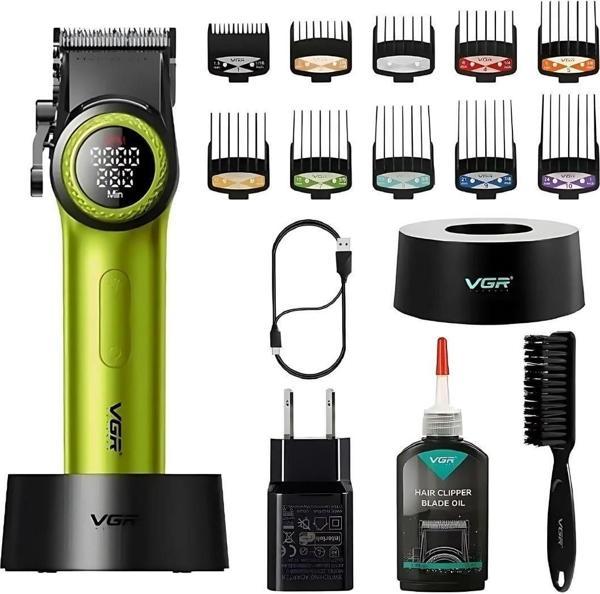 VGR RANNA VGR 001 Şarjlı Standlı Dijital Ekran profesyonel Saç Ve Sakal Kesme Makinesi - Image 1