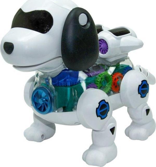 Işıklı Müzikli ve Hareketli Robot Köpek Beyaz Renkli - Mavi Su Dünyası - Image 1