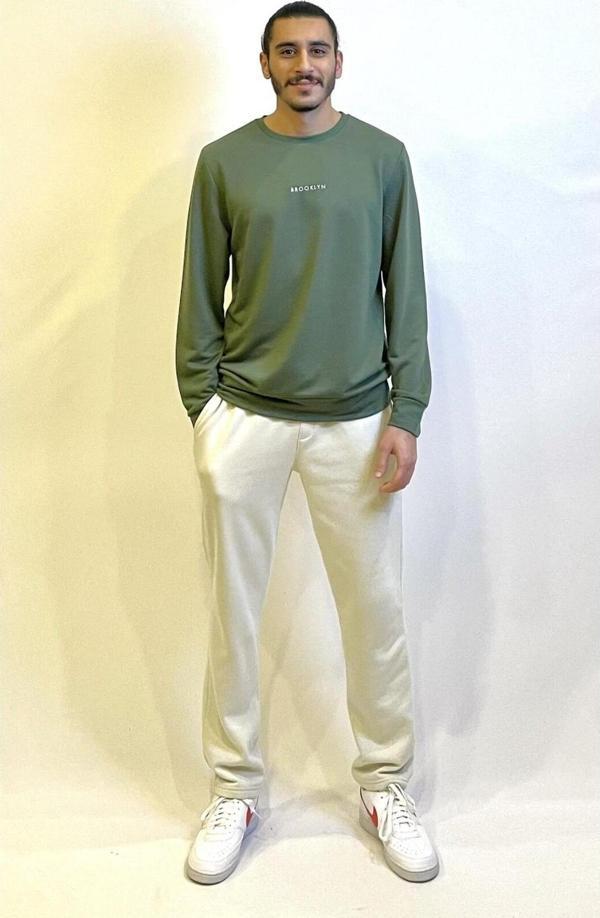 Süperlife Erkek Bisiklet Yaka Regular Fit Brooklyn Baskılı İnce Sweatshirt SPR22SW132 - Image 1