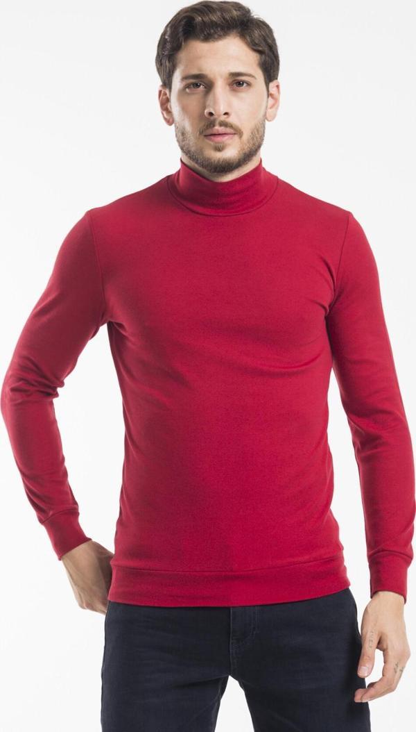 Süperlife Balıkcı Yaka Uzun Kollu Dar Kalıp İnce Erkek Sweatshirt SPR 2019K21 - Image 1