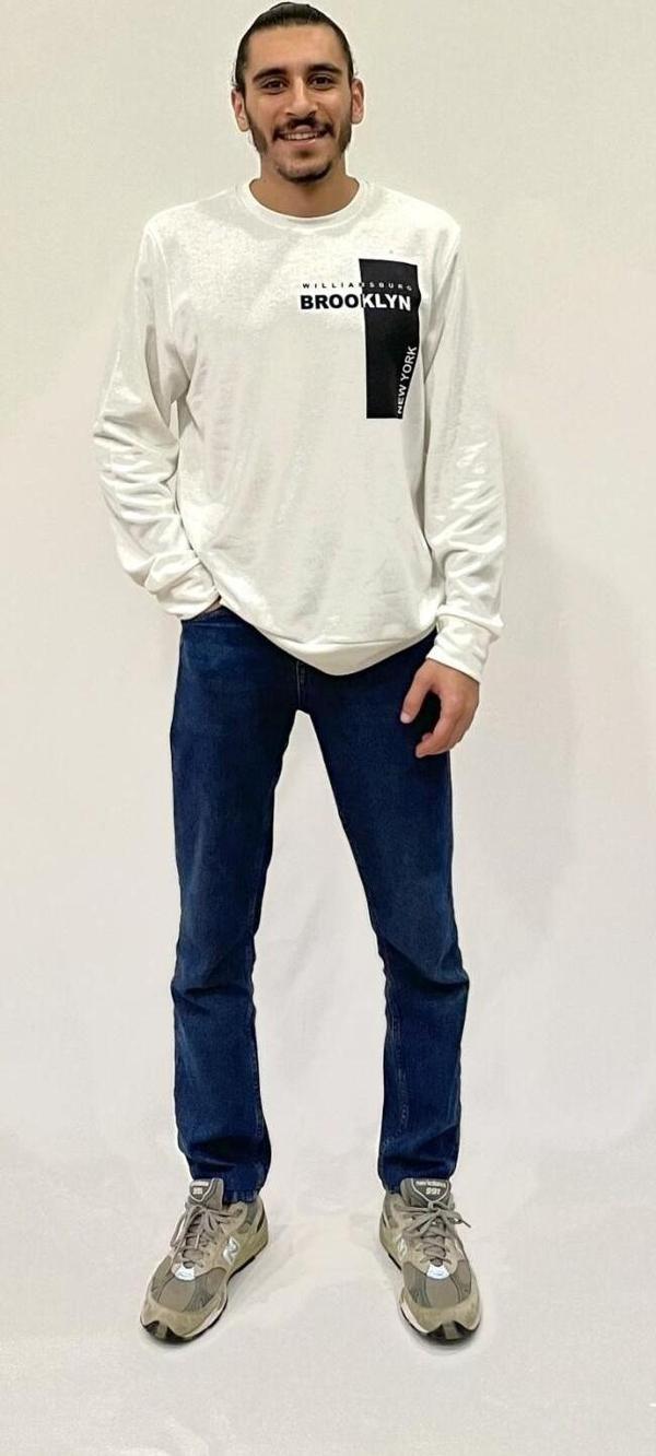 Süperlife Erkek Bisiklet Yaka Rahat Kalıp 3 iplik Kalın W.Brooklyn Baskılı  Sweatshirt SPR24SW31 - Image 1