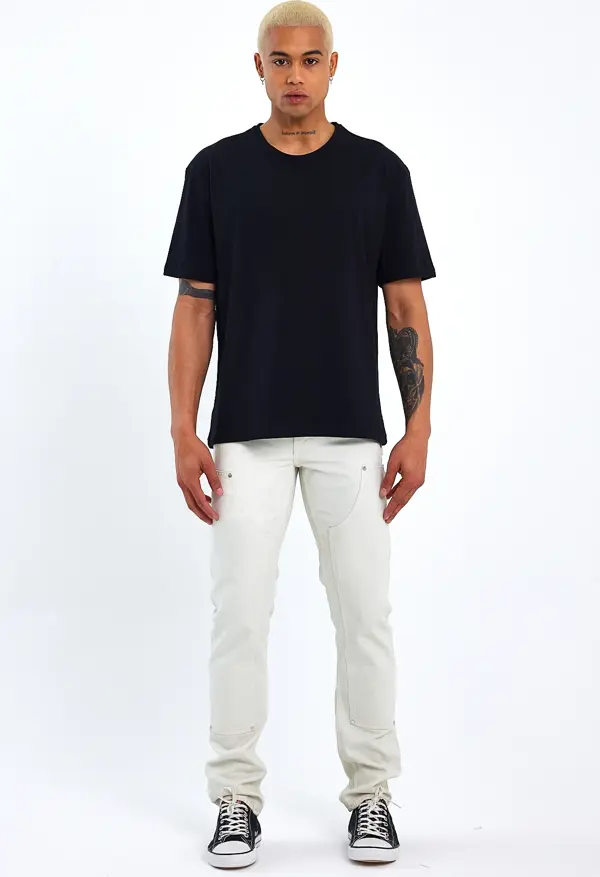 Süperlife Erkek Bisiklet Yaka Oversize Fit Tişort SPR21Y30 - Image 1