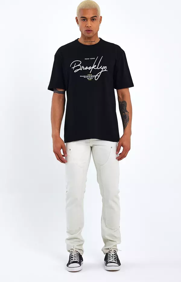 Süperlife Erkek Bisiklet Yaka Oversize Fit  Tişort SPR22TS110 - Image 1