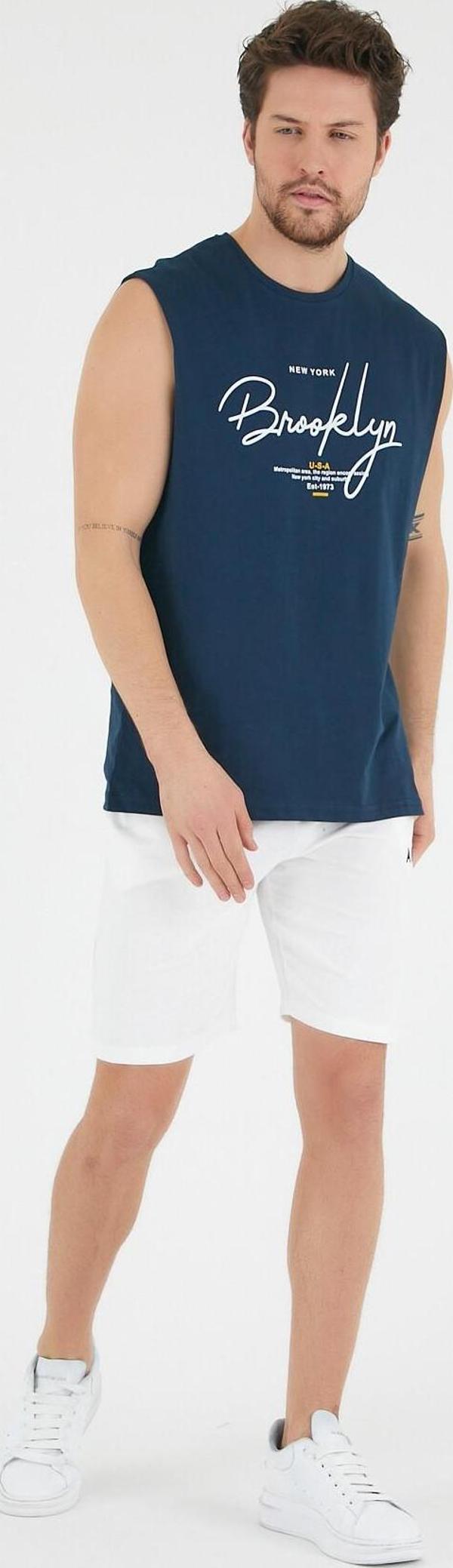 Süperlife Erkek Bisiklet Yaka Regular Fit Brooklyn Baskılı Tişört SPR22TS115 - Image 1
