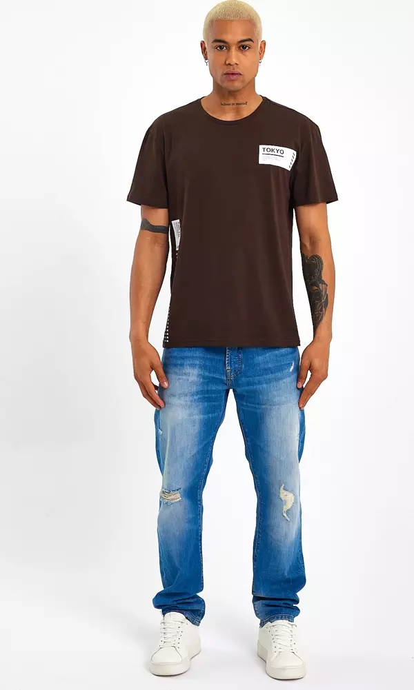 Süperlife Erkek Bisiklet Yaka Regular Fit Tokyo Baskılı Tişort SPR23ts303 - Image 1