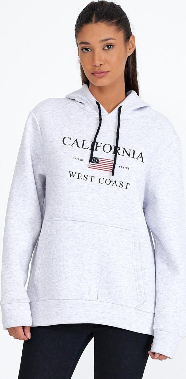 Süperlife Kadın Kapşonlu Rahat Kalıp İçi Polarlı 3 iplik Kanguru Cepli Amerikan Baskılı Swetashırt spr24swk01 - Image 1