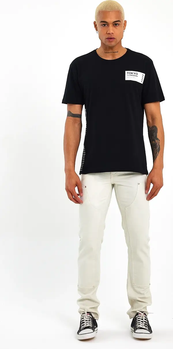 Süperlife Erkek Bisiklet Yaka Regular Fit Tokyo Baskılı Tişort SPR23ts303 - Image 1