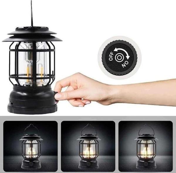 Bluetooth Hoparlör Özellikli Dimerli Led Kamp Lambası HS66 - Image 1