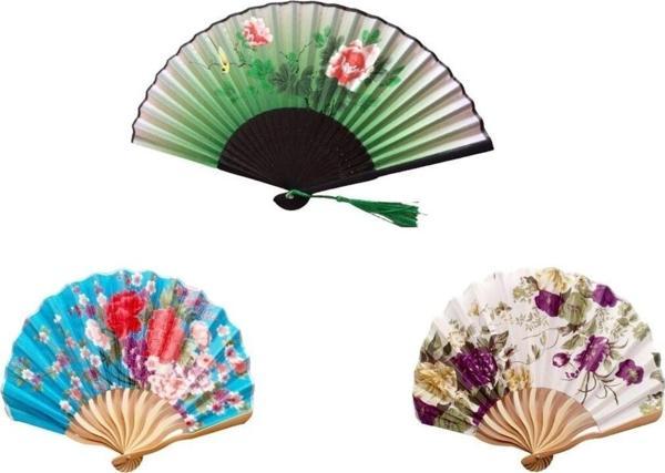 - Şık Doğal Serinletici Desnli Yelpaze 3 Adet - Image 1