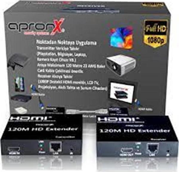 Apronx APX-120M-B Cat5e-Cat6 120 metre FullHd 1080P HDMI Extender - Image 1