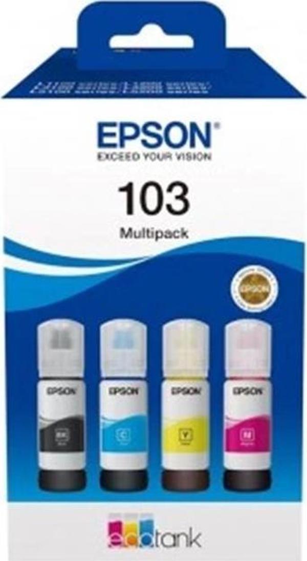 Epson 103 Cyan-Magenta-Yellow-Black Mavi-Kırmızı-Sarı-Siyah T00S6 4lü Multipack Kartuş - Image 1