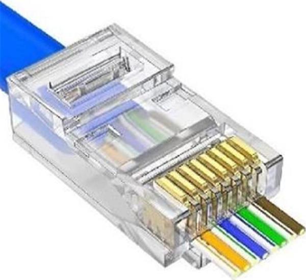 Apronx CAT6 RJ-45 Yeni Nesil Delikli 100 Paket Konnektör - Image 1