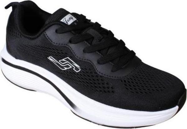 JUMP Kadın Beyaz Siyah Fileli Memory Taban Sneaker Spor Yürüyüş Ayakkabısı - Image 1