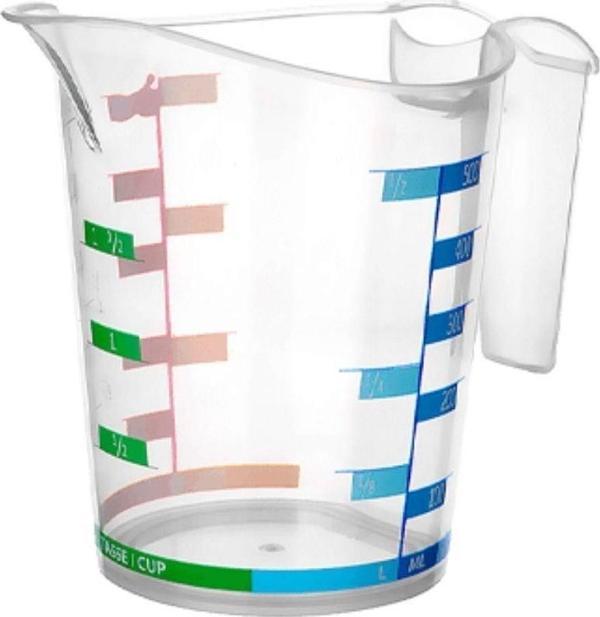 1000 ml Renkli Dereceli Sert Plastik Mutfak Ölçü Kabı-Findit - Image 1