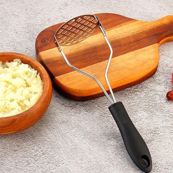 Renkli Plastik Saplı Paslanmaz Metal Patates Ezici Püre Yapıcı-Findit - Image 1