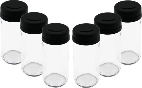 6 PCS CAM - 225ML BAHARATLIK - TUZLUK PLASTİK KAPAK-Findit - Image 1