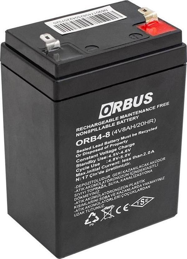 AKÜ 4 VOLT 8 AMPER ORBUS ORB4-8  (68 X 45 X 95 MM)-Findit - Image 1