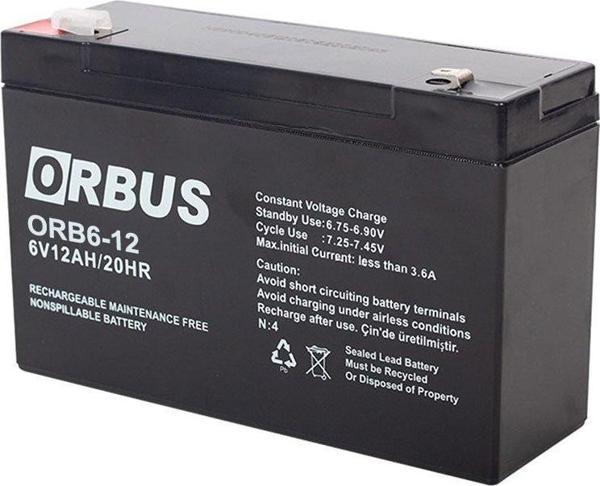 AKÜ 6 VOLT 12 AMPER ORBUS ORB6-12 ( 150 X 50 X 94 MM )-Findit - Image 1