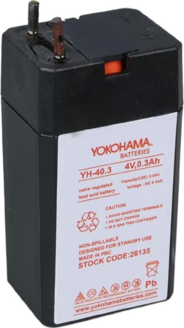 YOKOHAMA YH-40.3 4 VOLT - 0.3 AMPER KURU AKÜ (2818) - Image 1