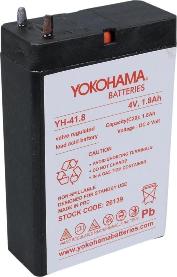 YOKOHAMA YH-41.8 4 VOLT - 1.8 AMPER KURU AKÜ (50 X 76 X 22 MM) (2818) - Image 1