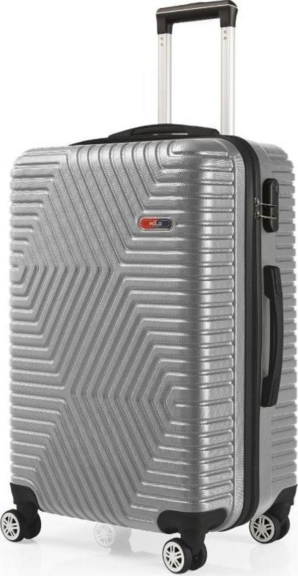 G&D Polo Suitcase Abs Gümüş Gri Orta Boy Valiz 600.03-O - Image 1