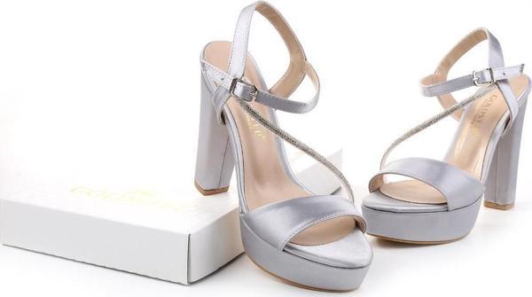 Gold Step 3171 Kadın 12 Cm Topuklu Saten Platform Abiye Ayakkabı - Image 1