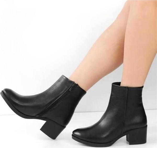 Castle Black 92162-1 Termo Taban 6 cm Topuklu Hakiki Deri Günlük Kadın Bot - Image 1