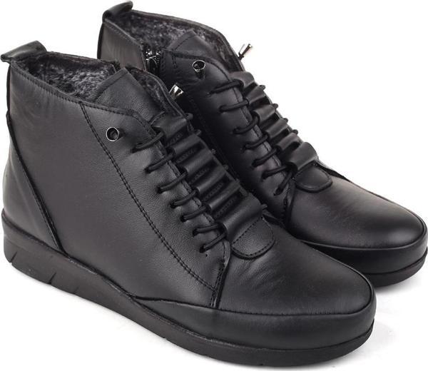 Papuç Sepeti 4290 Hakiki Deri Kürklü Ortopedik Termo Taban Anne Bot - Image 1