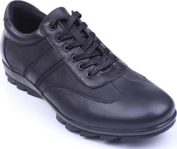 Fosco 6505 Erkek Hakiki Deri Spor Sıcak Astar Siyah Ayakkabı  - Image 1