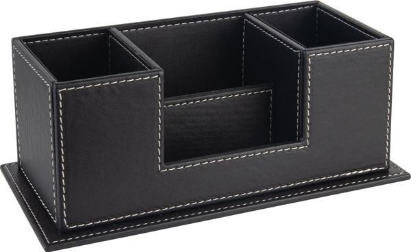 Masaüstü Deri Organizer Kalemlik 4 Gözlü Desktop Organizer Rainbow Vegan 10x12x25 cm. - Image 1