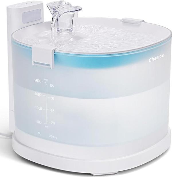 Cheerble E1+ Plastik Hazneli Şarjlı Otomatik Kedi Köpek Su Pınarı 2 Lt 22X20X18 Cm  - Image 1