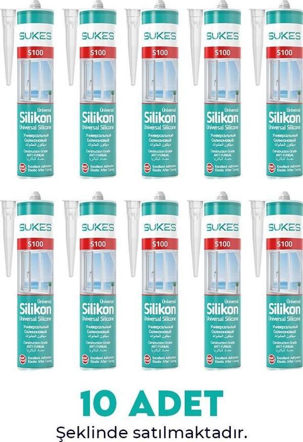 Sukes Universal Şeffaf Silikon 280 Gr 10’lu Paket - Image 1