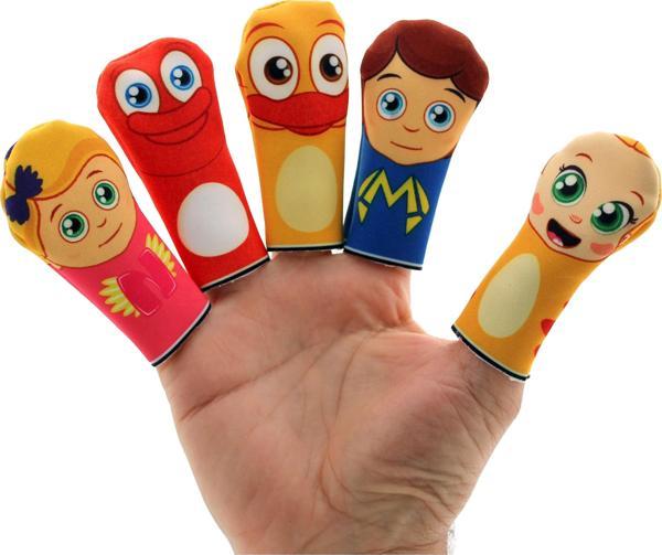 Sevimli Dostlar Parmak Kukla Seti Eğitici Kukla Seti 5 Li MEGA SET - Image 1