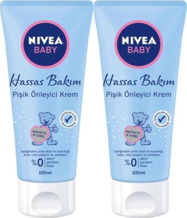 Baby Hassas Bakım Pişik Önleyici Krem 100ml, Kızarıklık Önleyici, Yatıştırıcı, Rahatlatıcı, X2 Adet - Image 1