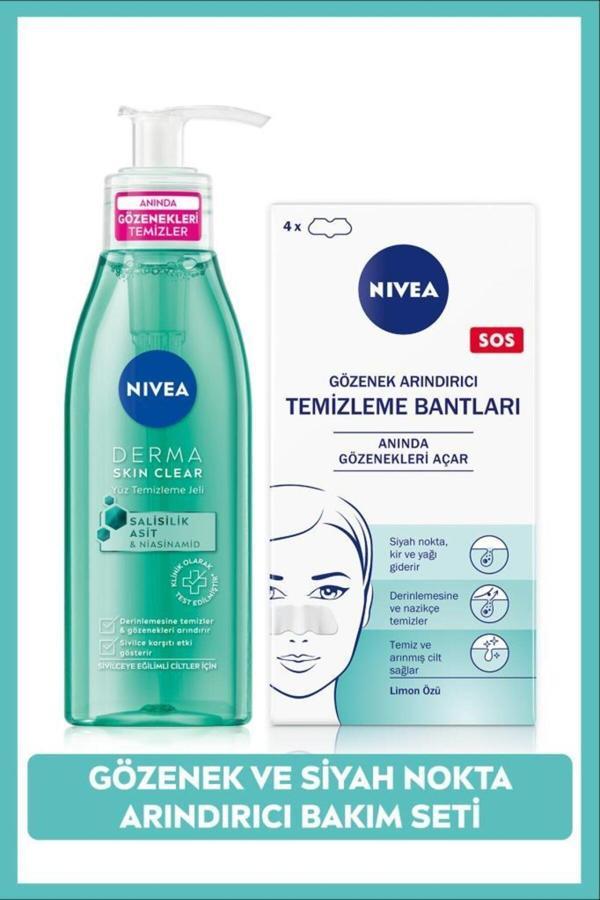 Siyah Nokta Temizleyici Burun T-bant Ve Derma Skin Clear Sivilce Karşıtı Yüz Temizleme Jeli 150ml - Image 1