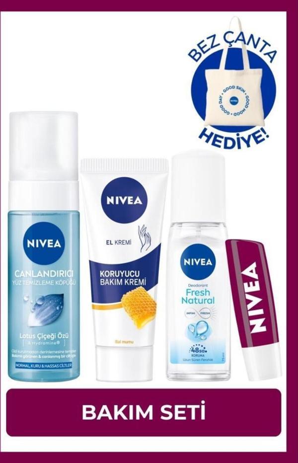 Kadın Pump Deodorant Fresh Natural 75ml,yüz Yıkama Köpüğü 150ml, Nemlendirici Krem,dudak Bakım Kremi - Image 1
