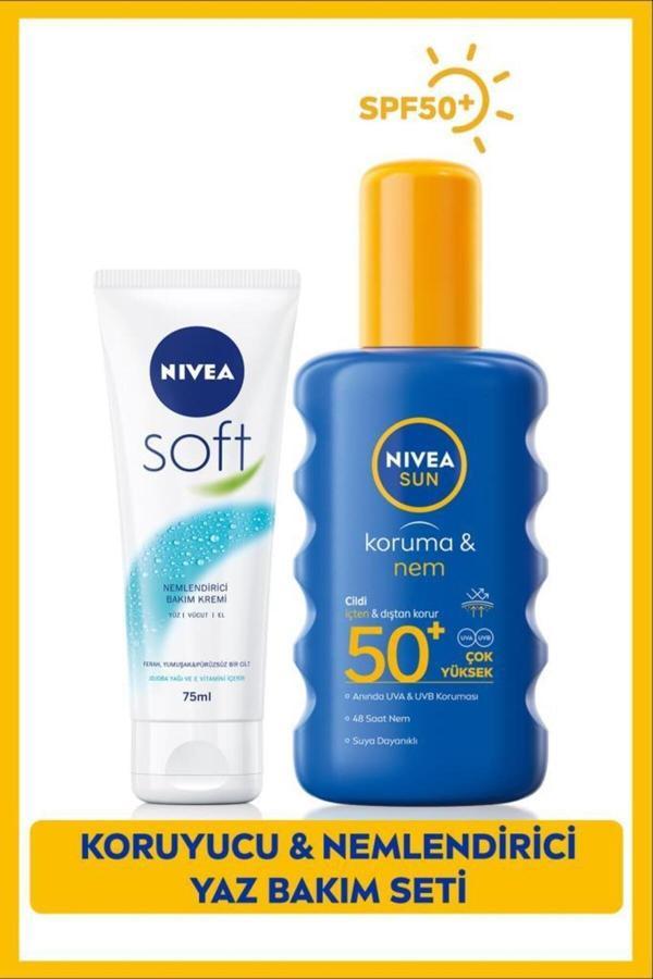Sun Yüksek Güneş Koruyucu Sprey 200ml Ve Soft Nemlendirici Bakım Kremi 75ml - Image 1