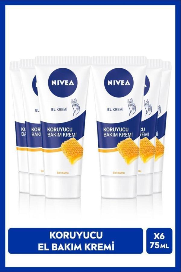Koruyucu El Bakım Kremi Bal Mumu 75ml, Nemlendirici, Yağlı His Bırakmaz, Gül Kokusu, X6 Adet - Image 1