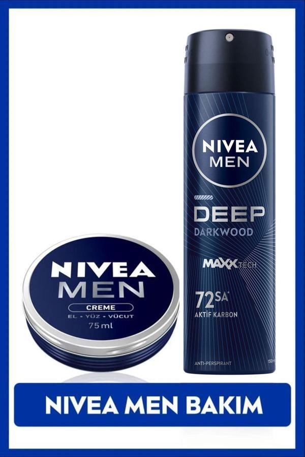 MEN Erkek Sprey Deodorant Deep Dimension 150ml ve Nemlendirici Erkek Bakım Kremi 75ml - Image 1