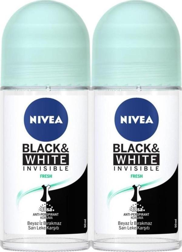 Invisible Black & White Pure Kadın Deodorant Roll-on 50 ml 2'li - Image 1