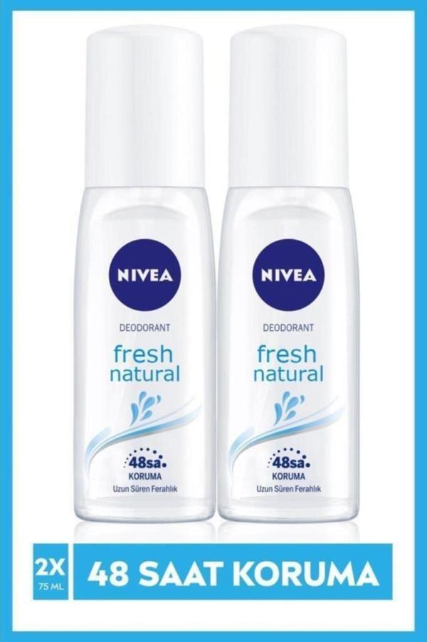 Kadın Pump Sprey Deodorant Fresh Natural 75ml, Ter Kokusuna Karşı 48 Saat Koruma, Ferahlık, X2 Adet - Image 1