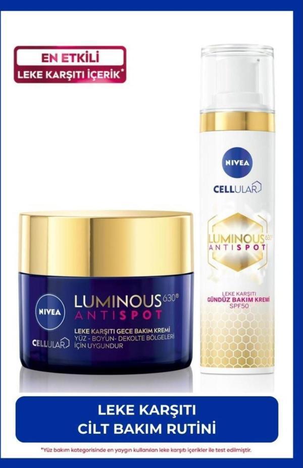 Luminous630 Koyu Leke Karşıtı Gündüz Yüz Kremi 40ml Spf50 Ve Gece Kremi 50ml, Cilt Tonu Eşitle - Image 1
