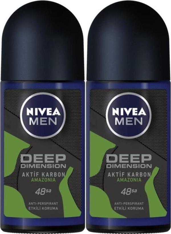 Nıvea Men Deep Dimension Amazonia Deodorant Roll-On 50 Ml 2'Li - Image 1