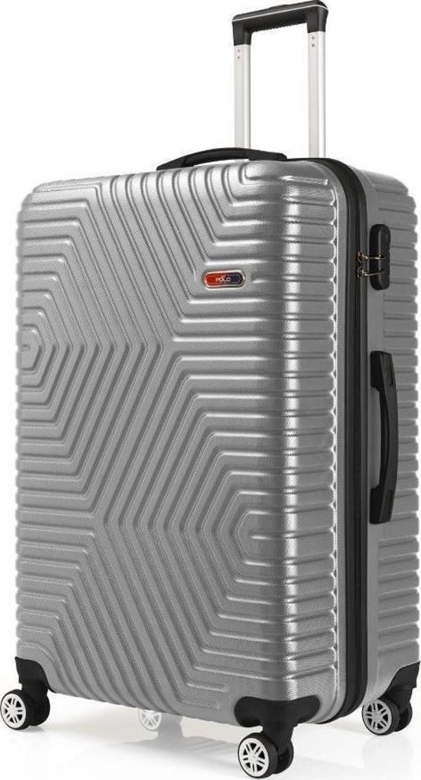G&D Polo Suitcase Abs Gümüş Gri Büyük Boy Valiz 600.03-B - Image 1