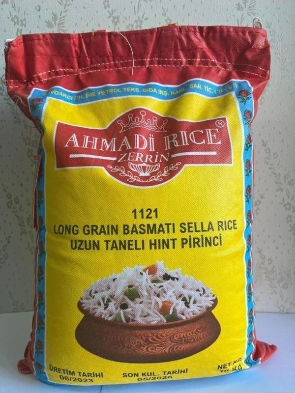 Ahmadi zerrin Rice 1121 uzun iri taneli basmati hint sella pirinci 10 kg - Image 1